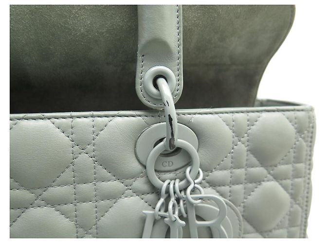 BORSA A MANO CHRISTIAN DIOR LADY LARGE ULTRAMAT GRIGIA CON TRACOLLA Grigio - vista 13