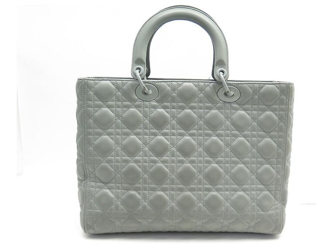 BORSA A MANO CHRISTIAN DIOR LADY LARGE ULTRAMAT GRIGIA CON TRACOLLA Grigio - vista 2