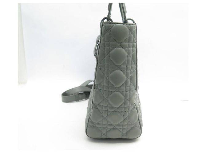 BORSA A MANO CHRISTIAN DIOR LADY LARGE ULTRAMAT GRIGIA CON TRACOLLA Grigio - vista 3