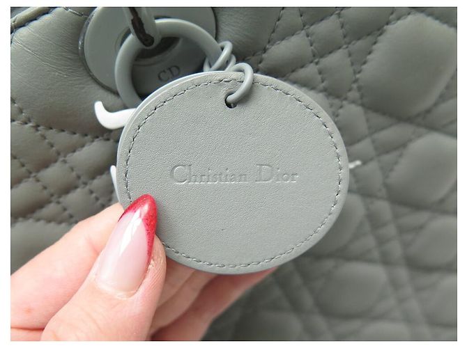 BORSA A MANO CHRISTIAN DIOR LADY LARGE ULTRAMAT GRIGIA CON TRACOLLA Grigio - vista 7
