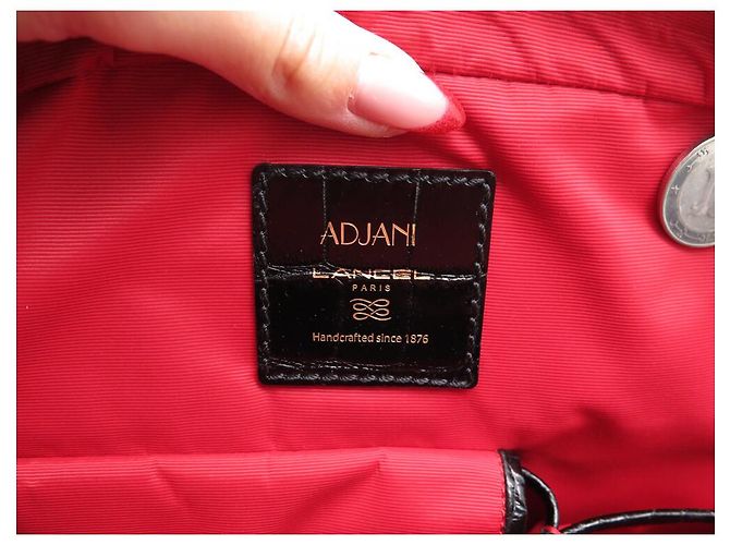 BOLSA DE MÃO LANCEL ADJANI A03374 COURO ESTILO CROCO PRETO - vista 10