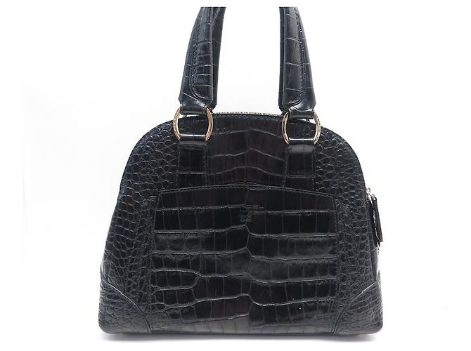 BOLSA DE MÃO LANCEL ADJANI A03374 COURO ESTILO CROCO PRETO - vista 2