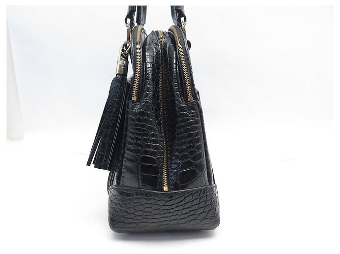 BOLSA DE MÃO LANCEL ADJANI A03374 COURO ESTILO CROCO PRETO - vista 3