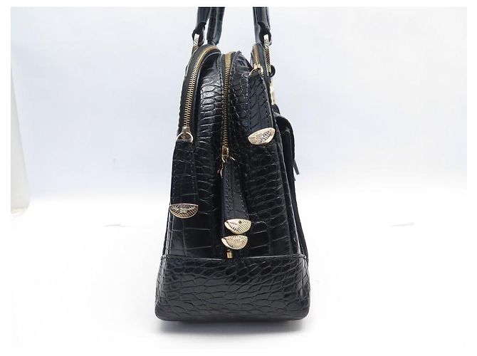 BOLSA DE MÃO LANCEL ADJANI A03374 COURO ESTILO CROCO PRETO - vista 4