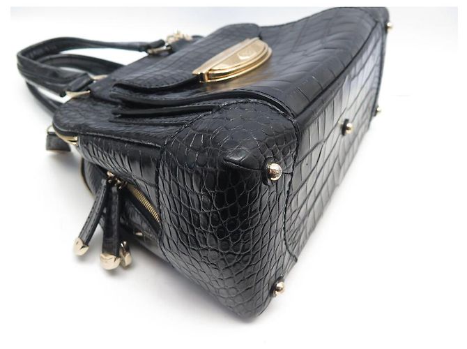 BOLSA DE MÃO LANCEL ADJANI A03374 COURO ESTILO CROCO PRETO - vista 5