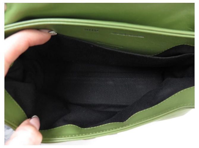 NUOVO BORSO A MANO AMI PARIS VOULEZ VOUS ULL163 BORSA A SPALLA IN PELLE VERDE - vista 9