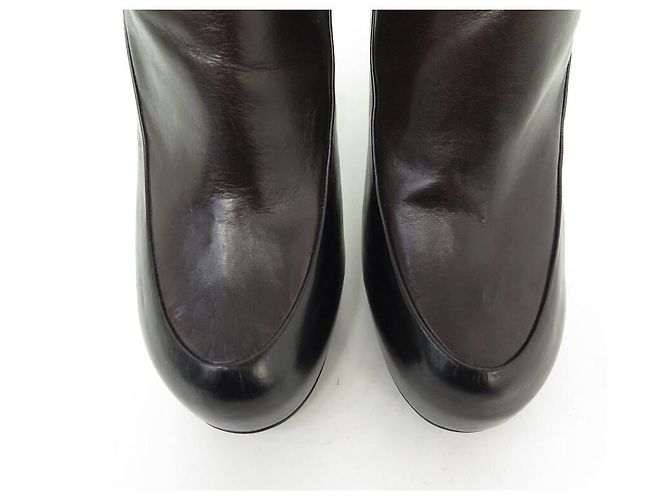 NUOVE STIVALI BICOLOR CHANEL G29228 39.5 BORDEAUX NERO - vista 4