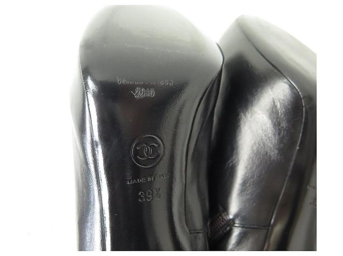 NUOVE STIVALI BICOLOR CHANEL G29228 39.5 BORDEAUX NERO - vista 7