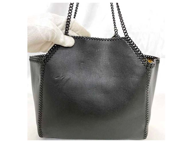 Stella Mc Cartney Bolsa tote de couro preto com corrente Stella McCartney - Ansicht 8