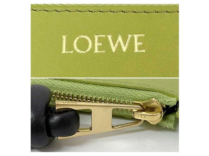 Loewe Coin Card Case Schwarz Hellgrün Leder - Ansicht 10