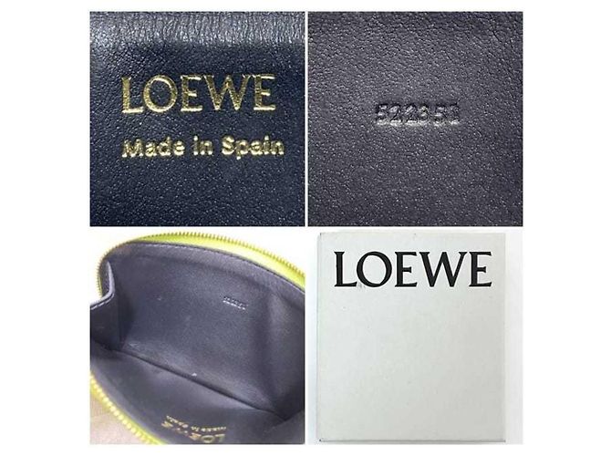 Loewe Coin Card Case Schwarz Hellgrün Leder - Ansicht 11