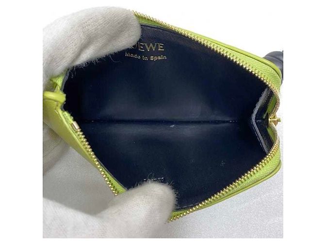 Loewe Coin Card Case Schwarz Hellgrün Leder - Ansicht 6