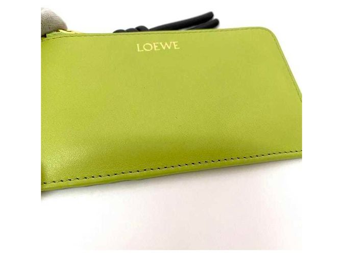 Loewe Coin Card Case Schwarz Hellgrün Leder - Ansicht 8
