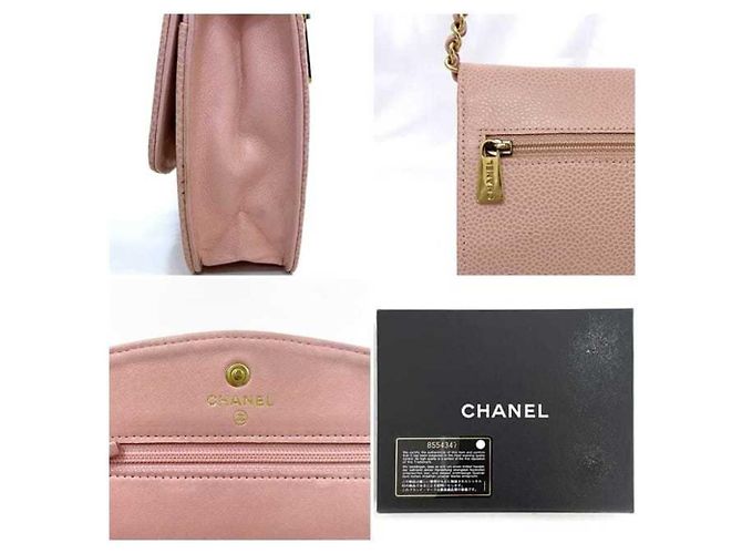 Borsa a spalla in pelle caviar rosa Chanel - vista 11