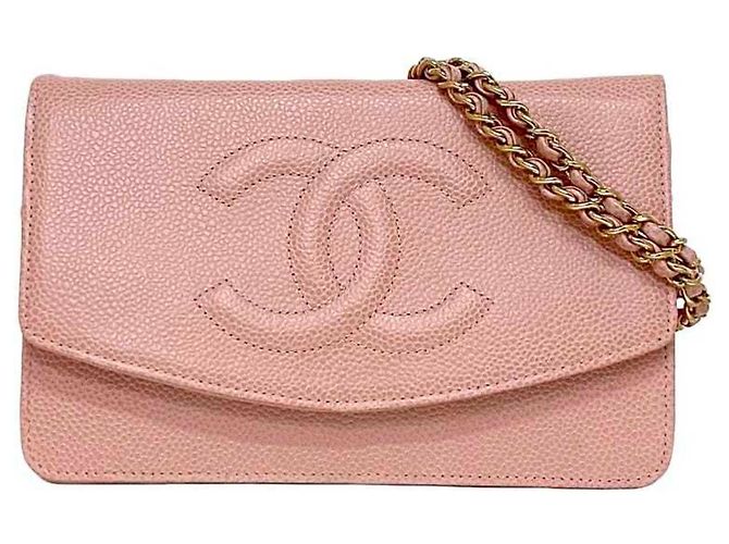 Borsa a spalla in pelle caviar rosa Chanel - vista 2