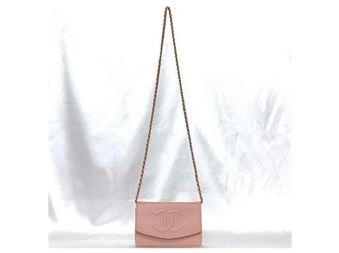 Borsa a spalla in pelle caviar rosa Chanel - vista 3