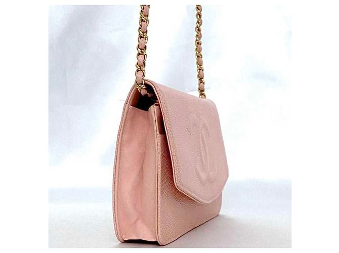 Borsa a spalla in pelle caviar rosa Chanel - vista 4