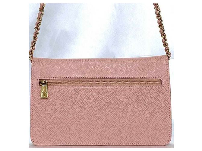 Borsa a spalla in pelle caviar rosa Chanel - vista 5