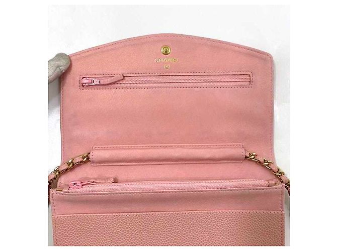 Borsa a spalla in pelle caviar rosa Chanel - vista 7