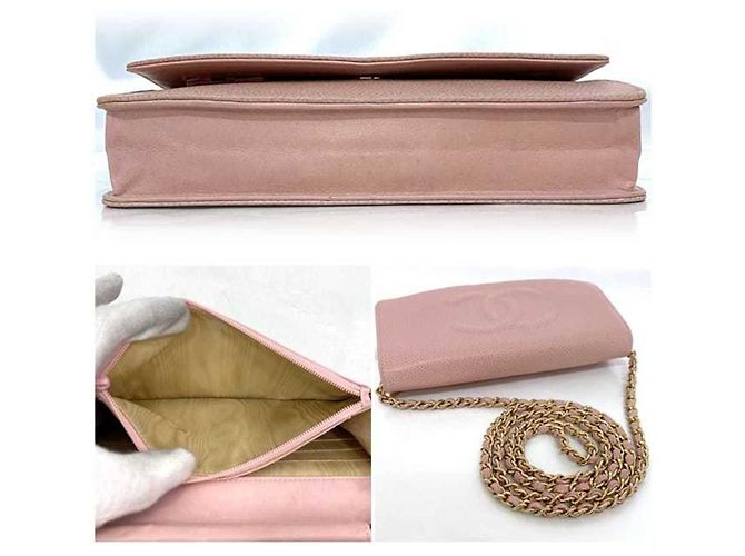 Borsa a spalla in pelle caviar rosa Chanel - vista 8