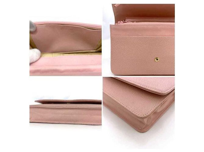 Borsa a spalla in pelle caviar rosa Chanel - vista 9