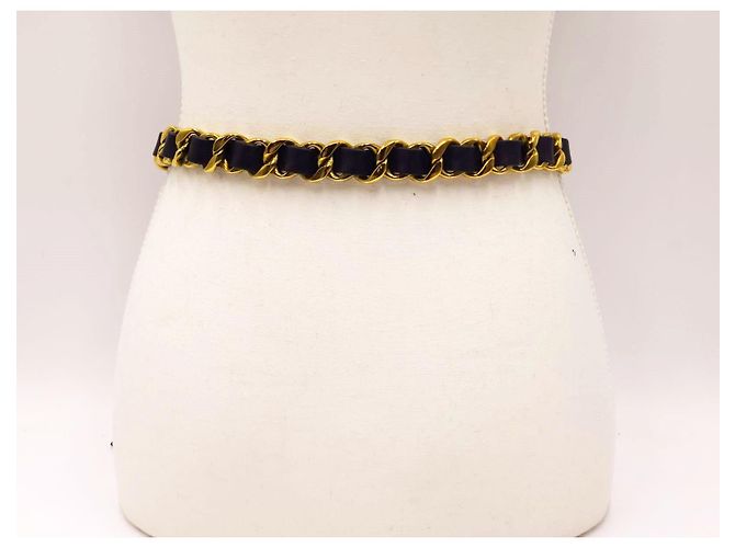 Chanel Vintage Chunky Triple Drapierte Halskette Gürtel Gold hardware - Ansicht 7