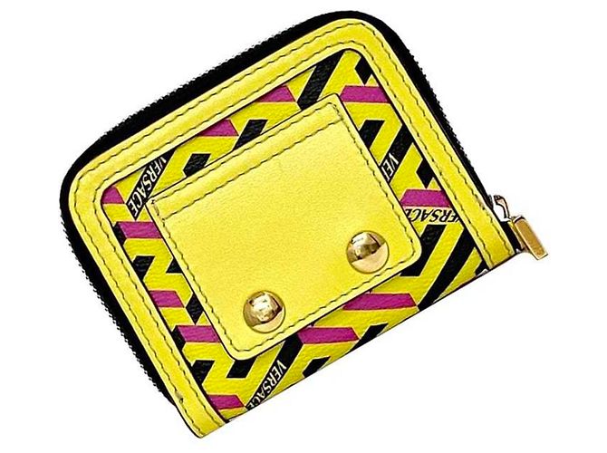 Monedero de cuero amarillo Versace - vista 2