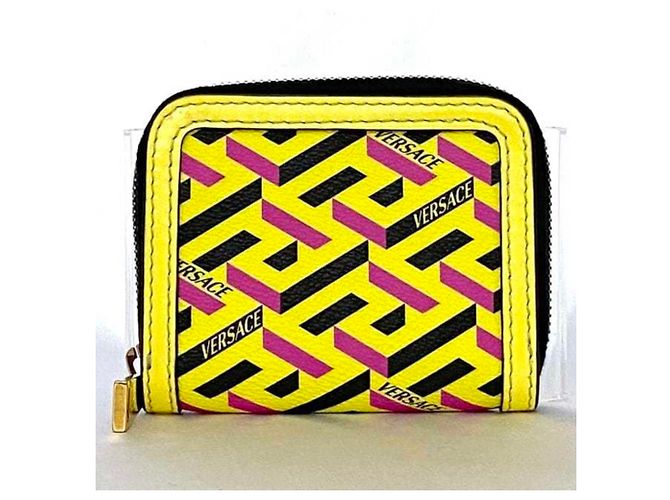 Monedero de cuero amarillo Versace - vista 3