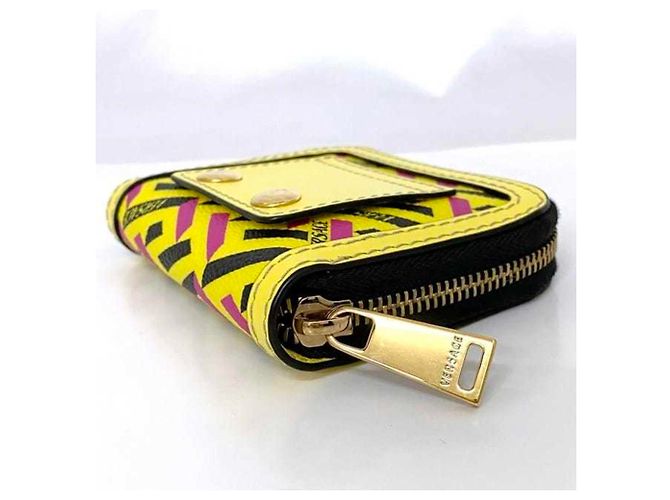 Monedero de cuero amarillo Versace - vista 4