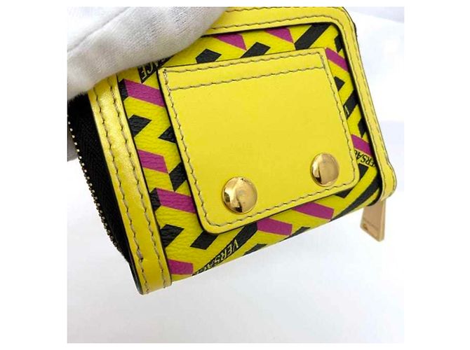 Monedero de cuero amarillo Versace - vista 6