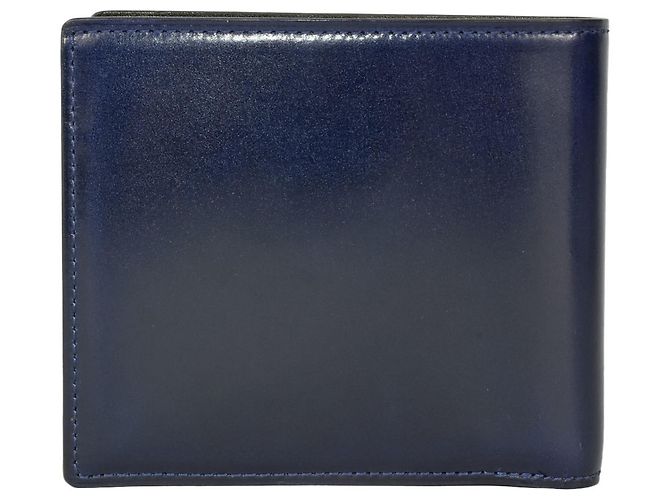 Les Prairies de Paris PRAIRIE Bi-fold Wallet in Blue Leather - view 2