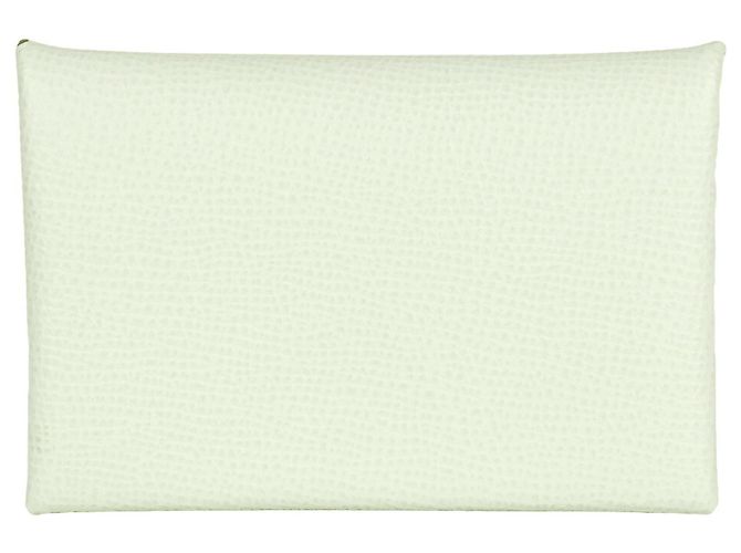 Hermès Tarjetero de visita Hermes Calvi Blanco Verde - vista 2