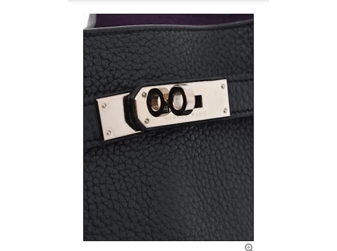 Hermès So Kelly 22 Taurillon Clemence Blu navy Viola scuro - vista 6
