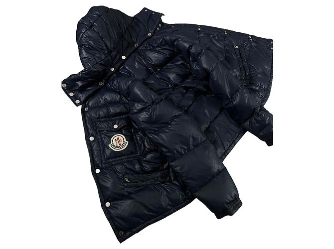 Giacca Moncler K2 Blu Navy e Blu Chiaro Lana Nylon - vista 3