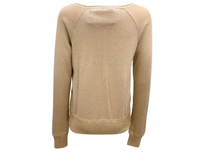 Langärmliger Rundhals-Wollstrickpullover Vionnet Gold Shimmer Golden - Ansicht 3