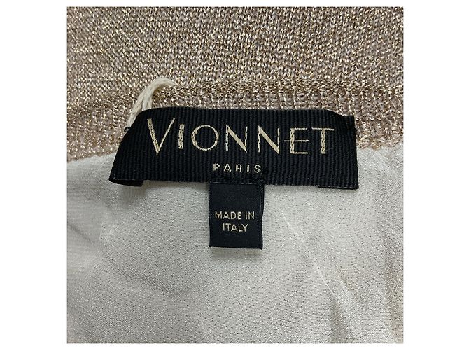 Langärmliger Rundhals-Wollstrickpullover Vionnet Gold Shimmer Golden - Ansicht 4