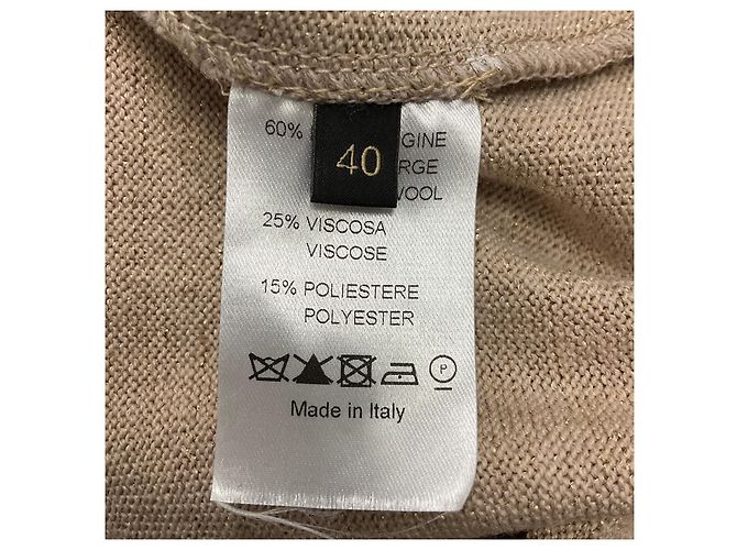 Langärmliger Rundhals-Wollstrickpullover Vionnet Gold Shimmer Golden - Ansicht 6