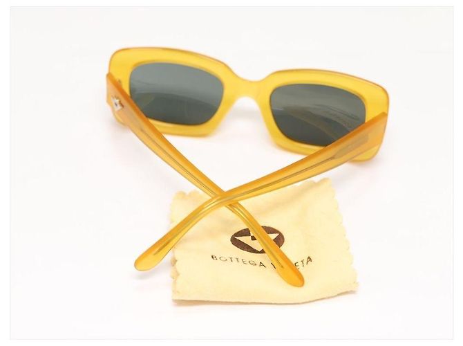 Gafas de sol Bottega Veneta Retro Cuadradas Amarillas Amarillo - vista 4