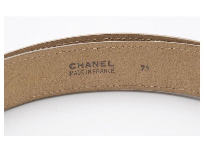 Cintura Chanel Beige Pelle Oro D'oro - vista 5