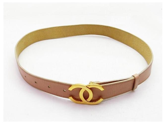 Chanel Gürtel aus Leder Hellbraun Golden - Ansicht 2