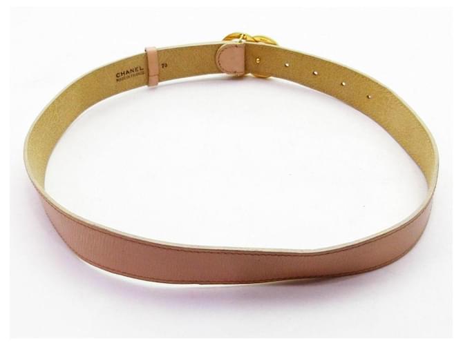 Chanel Gürtel aus Leder Hellbraun Golden - Ansicht 3