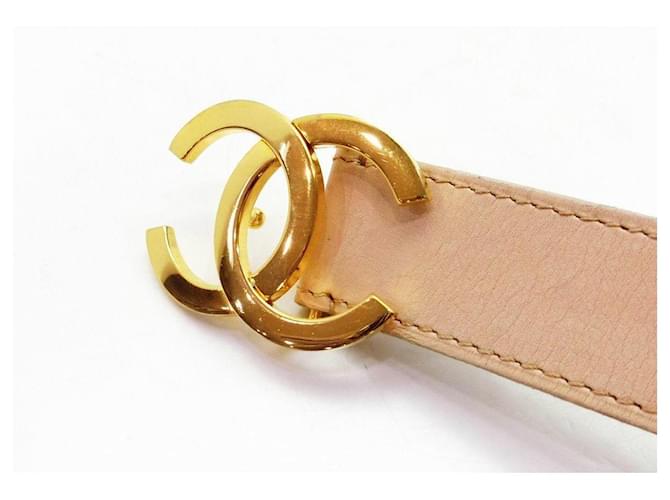 Chanel Gürtel aus Leder Hellbraun Golden - Ansicht 4