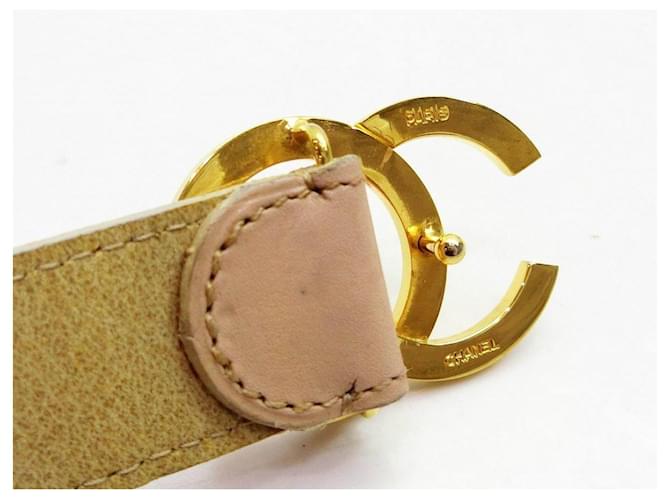 Chanel Gürtel aus Leder Hellbraun Golden - Ansicht 5
