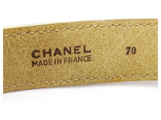 Chanel Gürtel aus Leder Hellbraun Golden - Ansicht 7