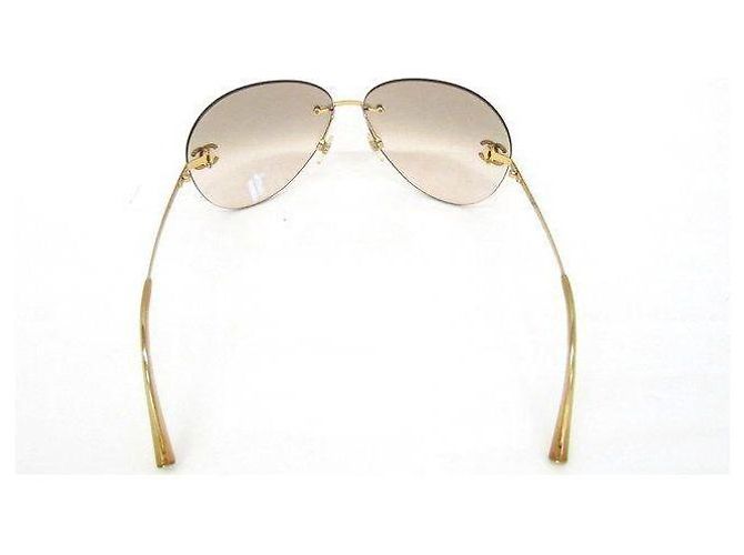Occhiali da sole Chanel Aviator Oro Grigio Strass D'oro - vista 4