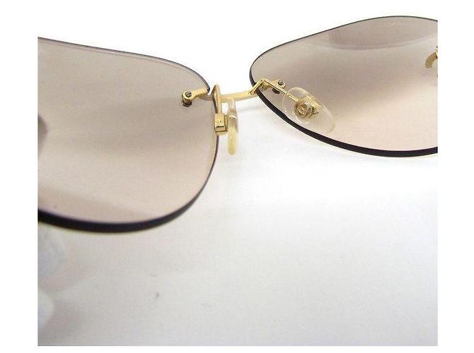 Occhiali da sole Chanel Aviator Oro Grigio Strass D'oro - vista 7