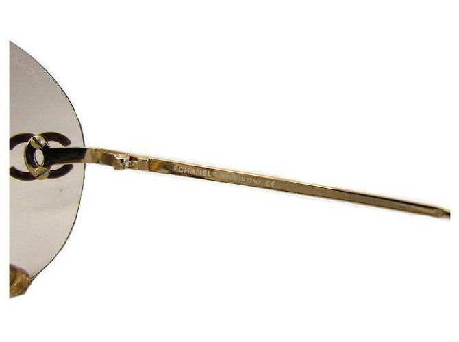 Occhiali da sole Chanel Aviator Oro Grigio Strass D'oro - vista 8