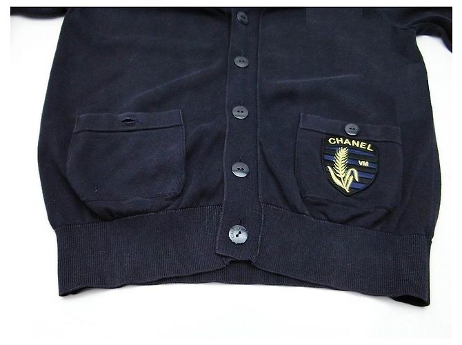 Chanel Navy Blue Wool Sweater - view 7