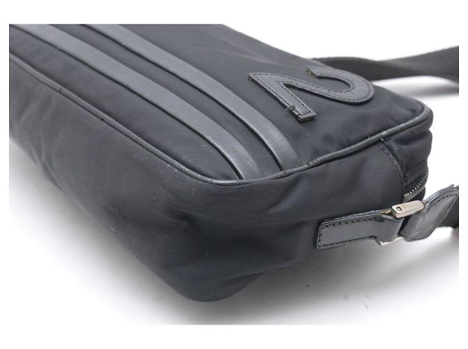 Borsa a spalla Christian Dior Logo No.2 Nera in Nylon Nero - vista 3