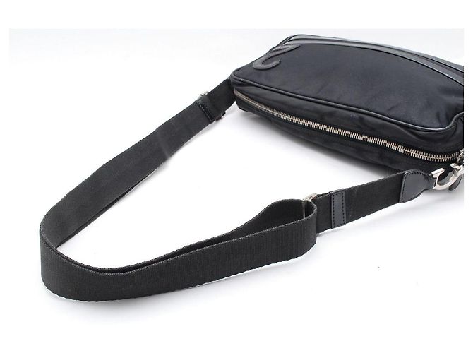 Borsa a spalla Christian Dior Logo No.2 Nera in Nylon Nero - vista 6